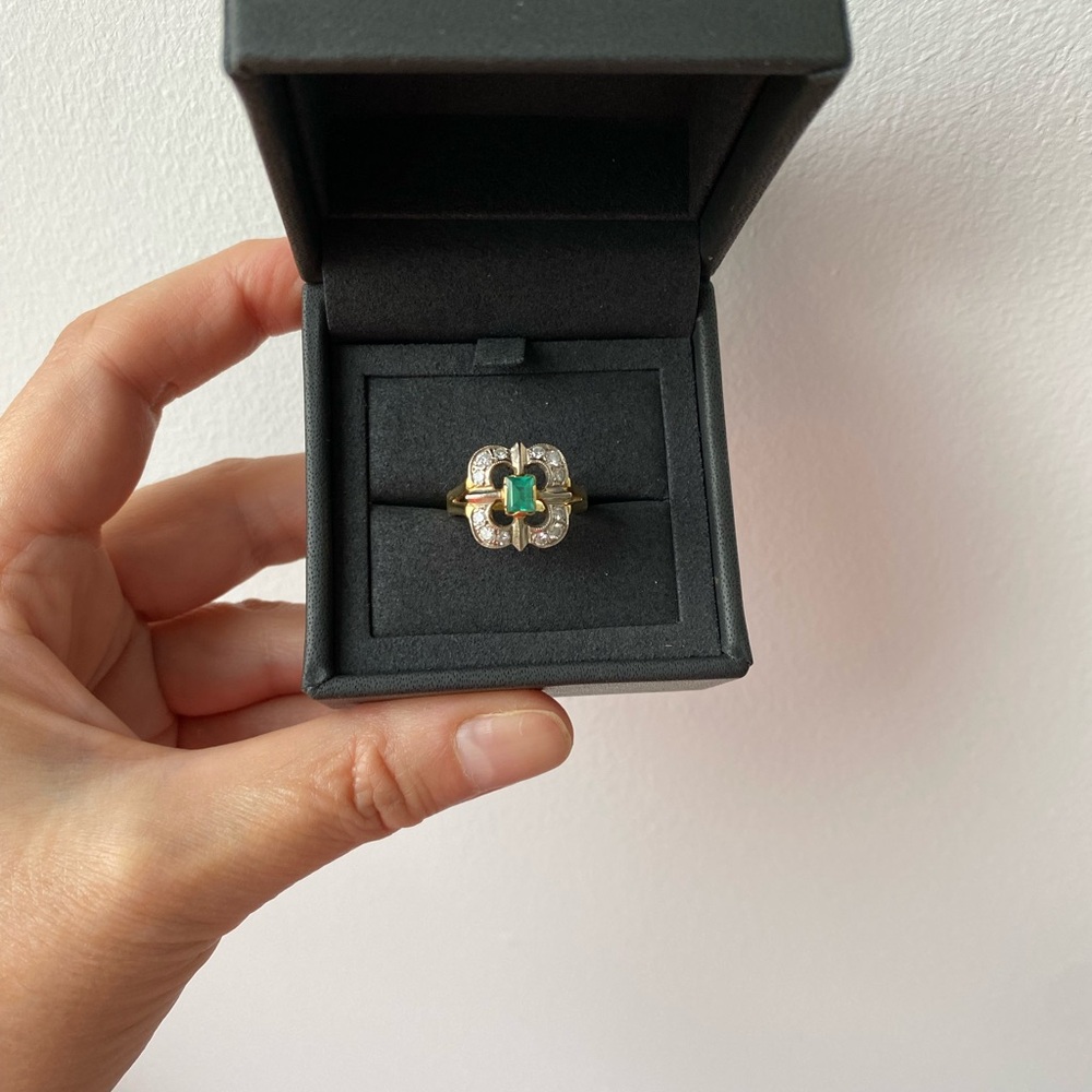 For Antique Collectors Emerald and Diamonds Ring. - Picture 3 of 6